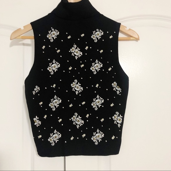 Cinq A Sept Stardust cropped turtleneck top sz S - Picture 6 of 13